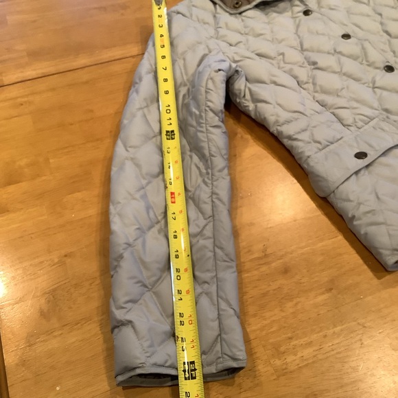 Eddie Bauer EB550 Jacket Goose Down Quilted Gray Jacket Size Large Snap Closure - Picture 8 of 16